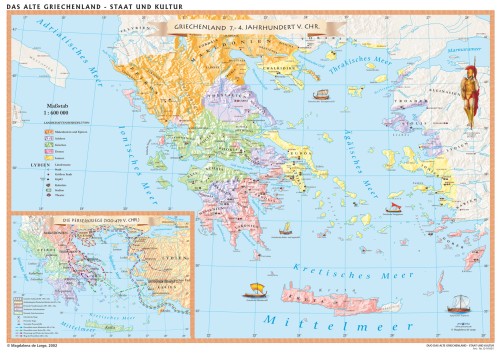 DUO Das alte Griechenland - dwustronna mapa ścienna w języku niemieckim