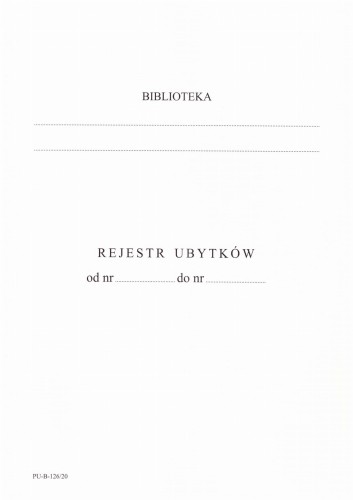 Rejestr ubytków biblioteki