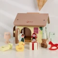 CLASSIC WORLD Drewniany Domek Sensoryczny Edukacyjny z Zamkami Kluczykami 11el.