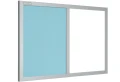 Tablica magnetyczno-korkowa DUO Color w ramie MDF - rama srebrna