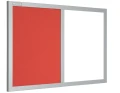Tablica magnetyczno-korkowa DUO Color w ramie MDF - rama srebrna