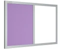 Tablica magnetyczno-korkowa DUO Color w ramie MDF - rama srebrna