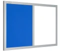 Tablica magnetyczno-korkowa DUO Color w ramie MDF - rama srebrna