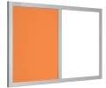 Tablica magnetyczno-korkowa DUO Color w ramie MDF - rama srebrna