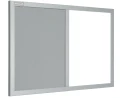 Tablica magnetyczno-korkowa DUO Color w ramie MDF - rama srebrna