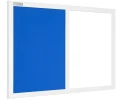Tablica magnetyczno-korkowa DUO Color w ramie MDF - rama biała