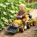 FALK Jeździk Traktor Komatsu z Łyżką Koparką i Przyczepą od 1-3 Lat