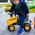 FALK Traktorek Jeździk JCB Pomarańczowy Z Przyczepką Łopatka Grabki
