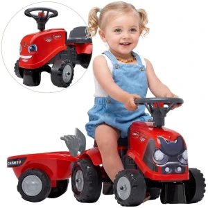 FALK Jeździk Traktorek Baby Case IH Ride-On Czerwony z Przyczepką + akc. od 12 miesięcy