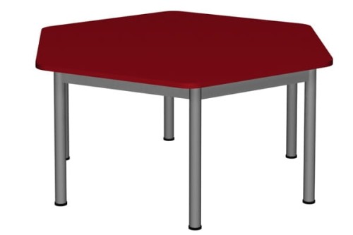 Stół szkolno-przedszkolny sześciokątny, noga metalowa fi 40 mm