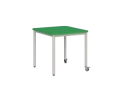 Stół MOBILNY szkolno-przedszkolny noga metalowa fi 40 kwadratowy 700x700 mm