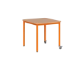 Stół MOBILNY szkolno-przedszkolny noga metalowa fi 40 kwadratowy 700x700 mm