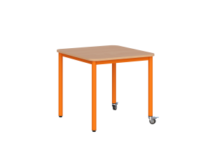 Stół MOBILNY szkolno-przedszkolny noga metalowa fi 40 kwadratowy 700x700 mm
