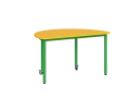 Stół MOBILNY szkolno-przedszkolny noga metalowa fi 40, półokrągły 1200x600 mm