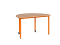Stół MOBILNY szkolno-przedszkolny noga metalowa fi 40, półokrągły 1200x600 mm