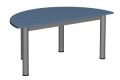 Stół szkolno-przedszkolny z półokrągłym blatem 1200x600mm  z regulacją fi 40 mm