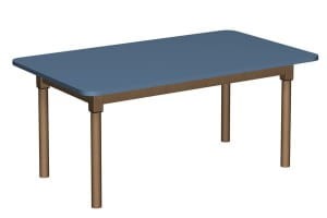 Stół szkolno-przedszkolny prostokątny 1200x700 mm, noga drewniana