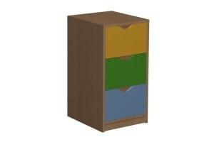 Regał przedszkolny z trzema szufladami bez uchwytów MAŁGOSIA 6