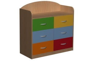 Szafka przedszkolna PRIMO 12 z 6 szufladami oraz  nadstawką 