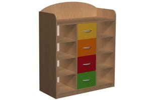 Szafka przedszkolna PRIMO 32 z 4 szufladami oraz nadstawką  
