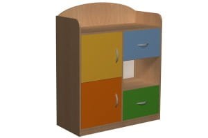 Szafka przedszkolna PRIMO 37 z 2 szufladami oraz nadstawką  