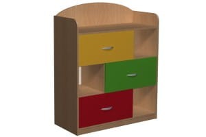 Szafka przedszkolna PRIMO 43 z 3 szufladami oraz nadstawką 