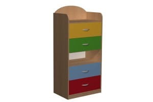 Szafka przedszkolna z 4 szufladami oraz nadstawką PRIMO 69