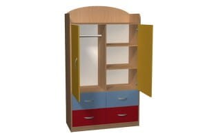 Szafa przedszkolna z 4 szufladami oraz nadstawką   PRIMO 79