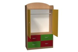 Szafa przedszkolna z 4 szufladami oraz nadstawką  PRIMO 80