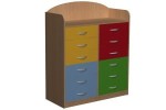 Szafka przedszkolna z 12 szufladami oraz nadstawką  PRIMO 35