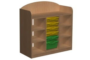 Regał przedszkolny z pojemnikami  PRIMO 166 z nadstawką