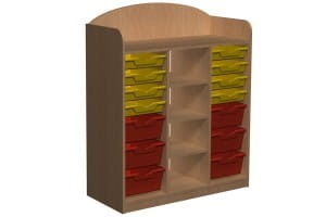 Regał przedszkolny z pojemnikami z nadstawką  PRIMO 197