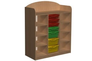 Regał przedszkolny z pojemnikami z nadstawką PRIMO 198