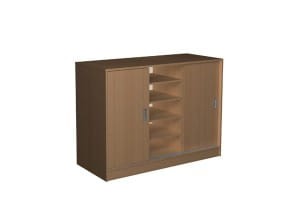 Regał przedszkolny na pościel z drzwiami przesuwnymi niski PRIMO