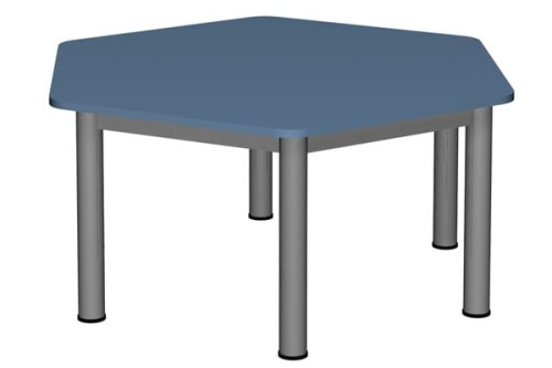 Stół szkolno-przedszkolny sześciokątny z regulacją, noga fi 60 mm