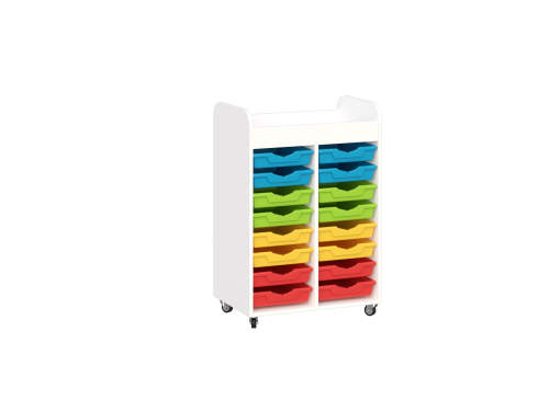 Regał mobilny do przedszkola z 16 pojemnikami PRIMO 231