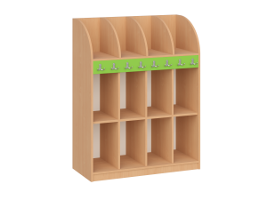 Regał szkolny na plecaki z wieszakami i z nadstawką - PRIMO 242