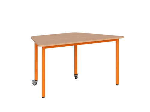 Stół MOBILNY szkolno-przedszkolny noga metalowa fi 40 trapez 1400x700 mm