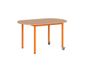 Stół MOBILNY szkolno-przedszkolny noga metalowa fi 40 owalny 1200x700 mm
