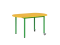 Stół MOBILNY szkolno-przedszkolny noga metalowa fi 40 owalny 1200x700 mm