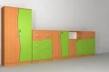 Szafa szkolna z witryną i szufladami Fala 15, szer. 900 mm 