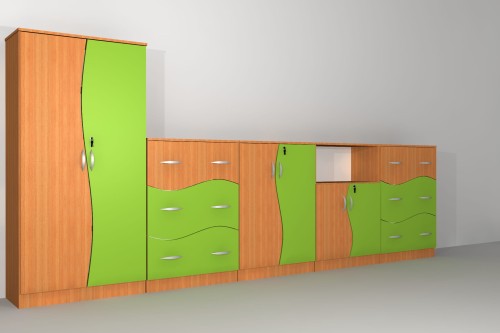 Zestaw szafek szkolnych Nr 2  KUJAWIAK FALA 