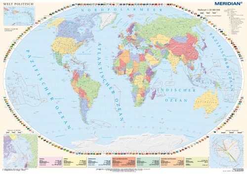 Welt politisch - ścienna mapa polityczna świata w języku niemieckim