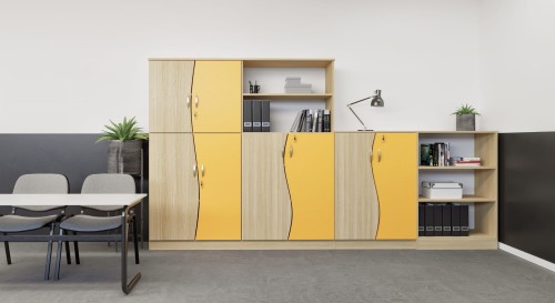 Zestaw szafek szkolnych nr 12 (długość zestawu 3,4 m) FALA MAZUR