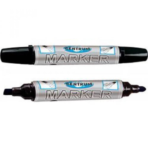 Marker czarny permanentny dwustronny. Grubość linii 5mm i 3mm. (2906)