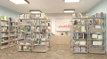 Regał szkolny biblioteczny (rama metalowa) wzmocniony, dwustronny z przegrodą B