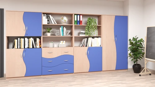 Zestaw szafek szkolnych nr 14 (długość zestawu 3,4 m) FALA 