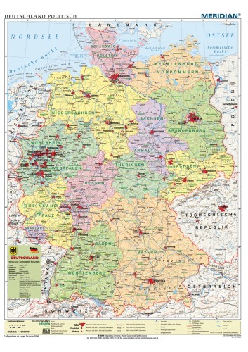DUO Deutschland politisch / stumm - dwustronna mapa ścienna w języku niemieckim
