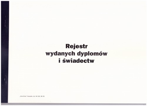 Rejestr wydanych dyplomów i świadectw