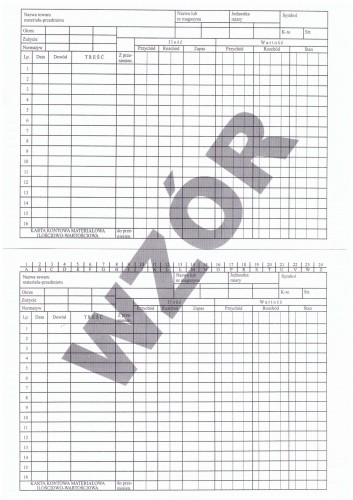 Karta kontowa ilościowo-wartościowa A5